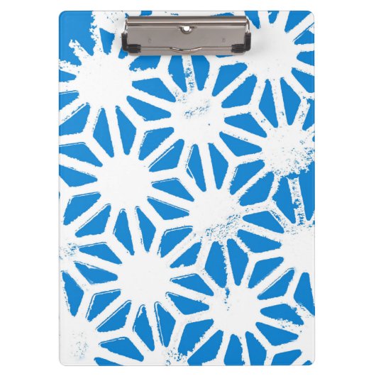 Blauw geometrisch patroon klembord (Voorkant)