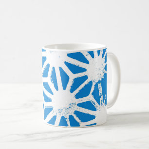 Blauw geometrisch patroon koffiemok
