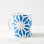 Blauw geometrisch patroon koffiemok (Voorkant links)