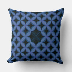 Blauw geometrisch patroon kussen