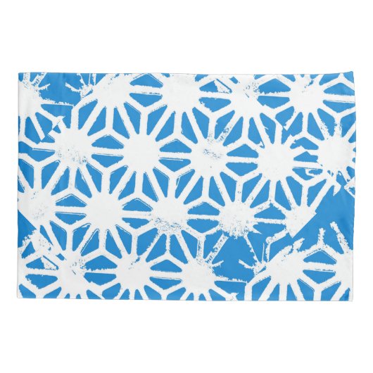 Blauw geometrisch patroon kussensloop (Achterkant)