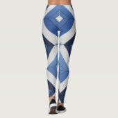Blauw Geometrisch Patroon Leggings (Achterkant)