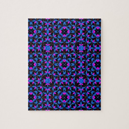 blauw-geometrisch patroon legpuzzel (Verticaal)