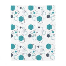 Blauw geometrisch patroon met zeshoekige vormen