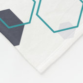 Blauw geometrisch patroon met zeshoekige vormen fleece deken (Hoek)