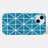 Blauw Geometrisch Patroon Moderne Driehoek Stippen Case-Mate iPhone Case (Achterkant (horizontaal))