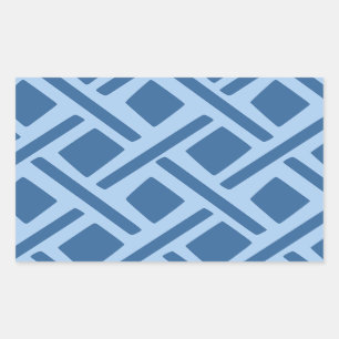 Blauw geometrisch patroon rechthoekige sticker