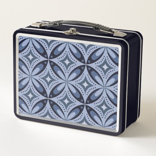 Blauw geometrisch patroon retro stijl (Voorkant)