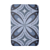 Blauw geometrisch patroon retro stijl badmat (Voorkant Verticaal)
