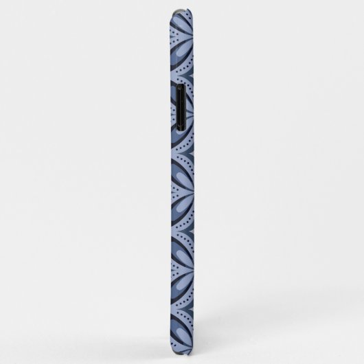 Blauw geometrisch patroon retro stijl Case-Mate iPhone case (Achterkant/rechts)