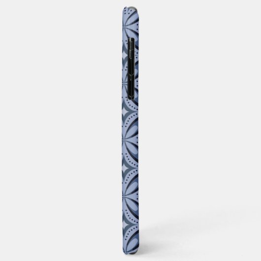 Blauw geometrisch patroon retro stijl Case-Mate iPhone case (Achterkant/links)