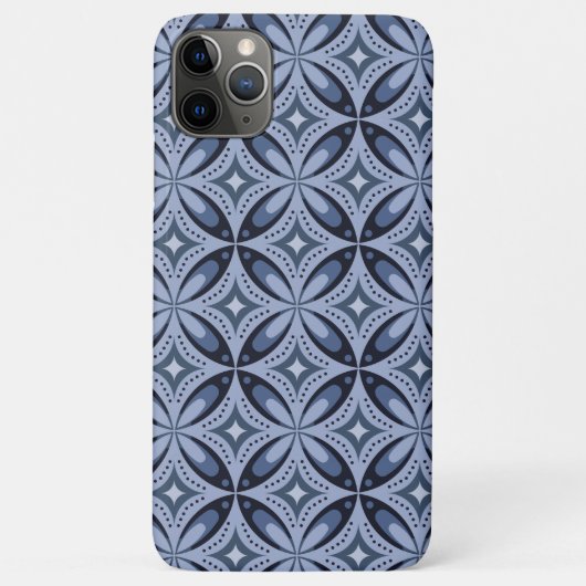 Blauw geometrisch patroon retro stijl Case-Mate iPhone case (Achterkant)
