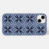 Blauw geometrisch patroon retro stijl Case-Mate iPhone case (Achterkant (horizontaal))