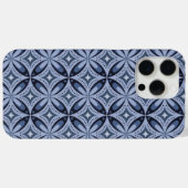Blauw geometrisch patroon retro stijl Case-Mate iPhone case (Achterkant (horizontaal))