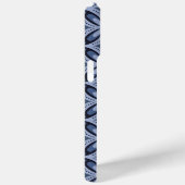 Blauw geometrisch patroon retro stijl Case-Mate iPhone case (Achterkant / Rechts)