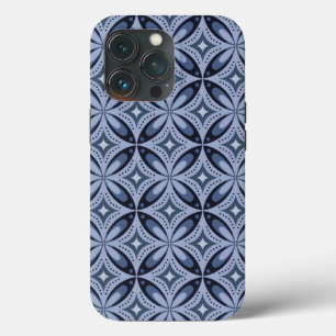 Blauw geometrisch patroon retro stijl Case-Mate iPhone case