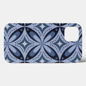 Blauw geometrisch patroon retro stijl Case-Mate iPhone case (Achterkant (horizontaal))