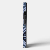 Blauw geometrisch patroon retro stijl Case-Mate iPhone case (Achterkant / Links)