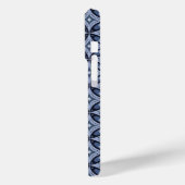 Blauw geometrisch patroon retro stijl Case-Mate iPhone case (Achterkant / Links)