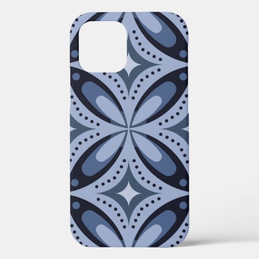 Blauw geometrisch patroon retro stijl Case-Mate iPhone case (Achterkant)