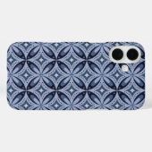 Blauw geometrisch patroon retro stijl Case-Mate iPhone case (Achterkant (horizontaal))