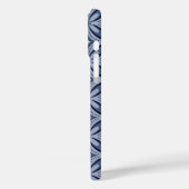Blauw geometrisch patroon retro stijl Case-Mate iPhone case (Achterkant / Links)