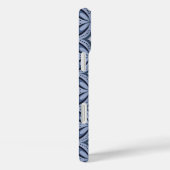 Blauw geometrisch patroon retro stijl Case-Mate iPhone case (Achterkant / Rechts)