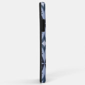 Blauw geometrisch patroon retro stijl Case-Mate iPhone case (Achterkant/rechts)