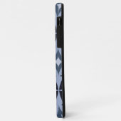 Blauw geometrisch patroon retro stijl Case-Mate iPhone case (Achterkant/links)