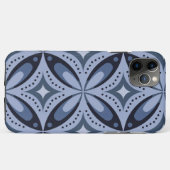 Blauw geometrisch patroon retro stijl Case-Mate iPhone case (Achterkant (horizontaal))