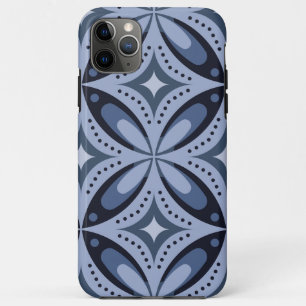 Blauw geometrisch patroon retro stijl Case-Mate iPhone case