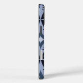Blauw geometrisch patroon retro stijl Case-Mate iPhone case (Achterkant / Rechts)