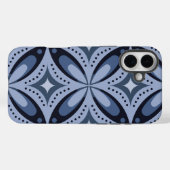Blauw geometrisch patroon retro stijl Case-Mate iPhone case (Achterkant (horizontaal))