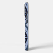 Blauw geometrisch patroon retro stijl Case-Mate iPhone case (Achterkant / Links)