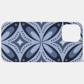 Blauw geometrisch patroon retro stijl Case-Mate iPhone case (Achterkant (horizontaal))