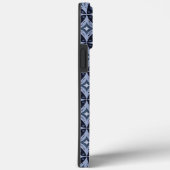 Blauw geometrisch patroon retro stijl Case-Mate iPhone case (Achterkant / Rechts)
