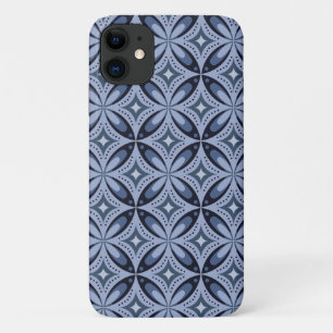 Blauw geometrisch patroon retro stijl Case-Mate iPhone case