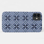 Blauw geometrisch patroon retro stijl Case-Mate iPhone case (Achterkant (horizontaal))