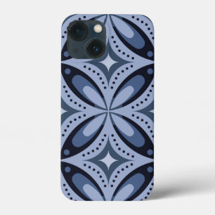 Blauw geometrisch patroon retro stijl Case-Mate iPhone case