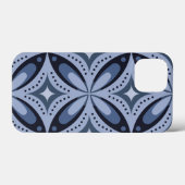 Blauw geometrisch patroon retro stijl Case-Mate iPhone case (Achterkant (horizontaal))