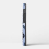 Blauw geometrisch patroon retro stijl Case-Mate iPhone case (Achterkant / Links)