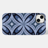 Blauw geometrisch patroon retro stijl Case-Mate iPhone case (Achterkant (horizontaal))