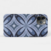 Blauw geometrisch patroon retro stijl Case-Mate iPhone case (Achterkant (horizontaal))