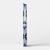 Blauw geometrisch patroon retro stijl Case-Mate iPhone case (Achterkant / Links)