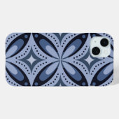 Blauw geometrisch patroon retro stijl Case-Mate iPhone case (Achterkant (horizontaal))