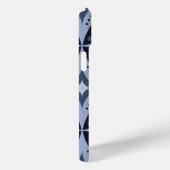 Blauw geometrisch patroon retro stijl Case-Mate iPhone case (Achterkant / Rechts)
