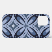 Blauw geometrisch patroon retro stijl Case-Mate iPhone case (Achterkant (horizontaal))