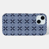 Blauw geometrisch patroon retro stijl Case-Mate iPhone case (Achterkant (horizontaal))