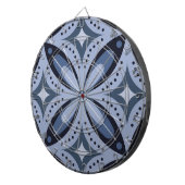 Blauw geometrisch patroon retro stijl dartbord (Voorkant Rechts)