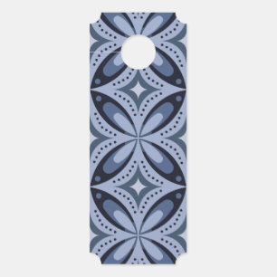 Blauw geometrisch patroon retro stijl deurhanger